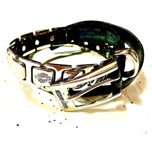 Ladies Black and Silver Harley Davidson Biker Belt